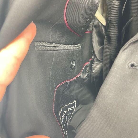 Ferretti Uomo wool Sport Coat Blazer Suit Jacket 3 Button Black Size 52 - 53 - Picture 9 of 12